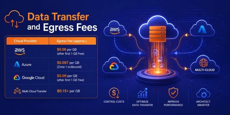 Cloud data transfer and network infrastructure diagram showing egress pathways between cloud providers and on-premises systems